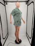 SC Casual Striped Shirt Top And Shorts 2 Piece Sets YIM-245