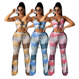 SC Sexy Print Sleeveless Top And Pants Two Piece Sets GDYF-6985