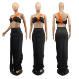 SC Sexy Wrap Chest Ruched Maxi Skirt 2 Piece Sets MTY-6615