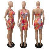SC Sexy Cutout Fashion Colorful Print Mini Dress GDYF-6657