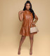 SC PU Leather Sleeveless Loose Dress BS-1304