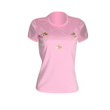 SC Plus Size Beading Butterfly Decoration T-Shirt PIN-8672