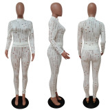 SC Sexy Hole Hollow Out Long Sleeve 2 Piece Sets LSD-82014
