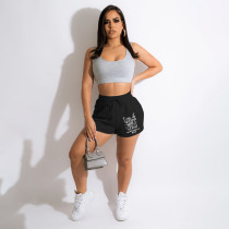 SC Letter Print Casual Sports Shorts GHF-091-2