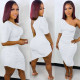SC Sexy One Shoulder Ruched Irregular Midi Dress BGN-237