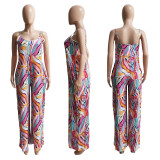 SC Sexy Printed Wide Leg Sling Jumpsuit ME-8047