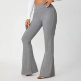 SC Solid Mid-Waist Flared Pants WSYF-5926