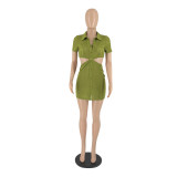 SC Sexy Short Sleeve Backless Slim Mini Dress IV-8296