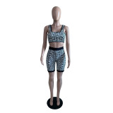 SC Casual Printed Tank Top And Shorts 2 Piece Sets BS-1305