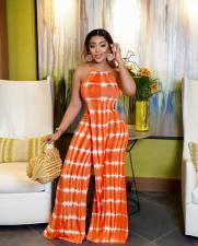 SC Tie Dye Print Irregular Top Wide Leg Pants 2 Piece Sets WSM-5303