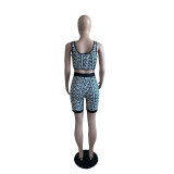 SC Casual Printed Tank Top And Shorts 2 Piece Sets BS-1305