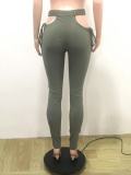SC Solid Sexy Hollow Out Skinny Pencil Pants QY-5268