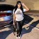SC Plus Size Letter Print Short Sleeve T Shirt SFY-059W