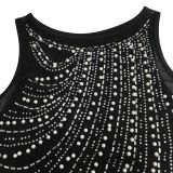 SC Sexy Hot Drilling Beading Sleeveless Night Club Dress BY-5651