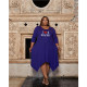 SC Plus Size Printed Long Sleeve Irregular Midi Dress GCNF-3262