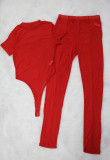 SC Sexy Mesh See Through Bodysuit+High Waist Pants 2 Piece Sets YS-S806