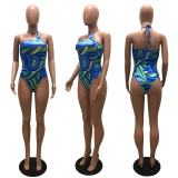 SC Sexy Printed Halter One-Piece Swimsuit MAE-2133