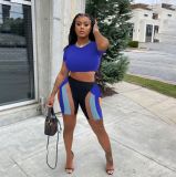 SC Sexy Short Sleeve Crop Top And Shorts 2 Piece Sets YIBF-60136