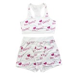 SC Sexy Printed Tank Top And Shorts Sports 2 Piece Sets SHD-9367