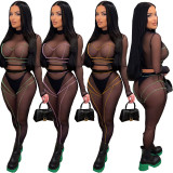 SC Sexy Mesh See Through Two Piece Pants Sets (Without Underclothes)YIY-5340