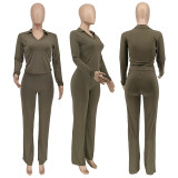 SC Casual Solid Color Long Sleeve And Pants Two Piece Set WMEF-20783