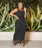 SC Sexy Knitted Tassel Sleeveless Seaside Maxi Dress TR-1199