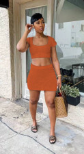 SC Sexy Knitted Short Sleeve Mini Skirt 2 Piece Sets TR-1198