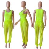 SC Sexy Sleeveless Bodysuit+See Through Pants 2 Piece Sets HHF-99110