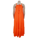 SC Plus Size Solid Sleeveless Big Swing Maxi Dress NNWF-7463