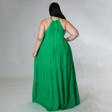 SC Plus Size Solid Sleeveless Big Swing Maxi Dress NNWF-7463