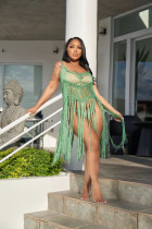 SC Sexy Solid Fringe Beach Dress TR-1201