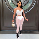 SC Sexy Mesh See Through Two Piece Pants Sets FOSF-8210