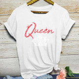 SC Fashion Casual QUEEN Letter T-Shirt Top WAF-000224