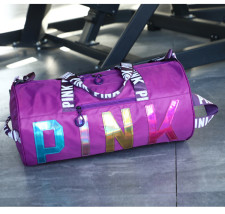 SC PINK Letter Laser Sequin Fitness Gym Travel Bags GBRF-92Laser