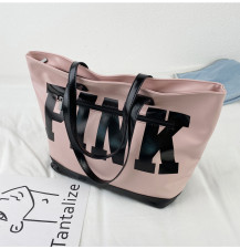 SC PINK Letter PU Leather Handbags Large Capacity Bag GBRF-2001