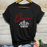 SC Fashion Casual QUEEN Letter T-Shirt Top WAF-000224