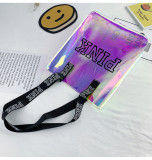 SC PINK Letter PVC Transparent Laser Shoulder Bags GBRF-159