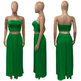 SC Solid Tube Top Maxi Skirt Two Piece Sets ME-S842