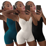 SC Solid Sexy Sling Bodysuit+Shorts Two Piece Sets ME-8036
