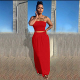 SC Solid Tube Top Maxi Skirt Two Piece Sets ME-S842