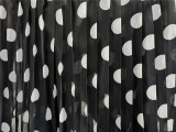SC Chiffon Polka Dot Print Slash Neck Pleated Maxi Dress ME-8060