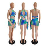 Fashion Sexy Print Swimsuit Three Piece Set GDYF-6928