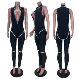 SC Casual Sleeveless Zipper Slim Jumpsuit MDF-5300