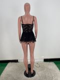 SC Solid Color Lace Sling Sexy Mini Dress ARM-8320