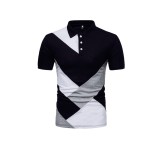 SC Men Color Block Fashion Short Sleeve Top FLZH-ZT83