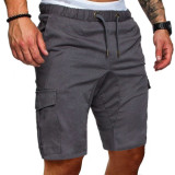 SC Men's Solid Color Tether Casual Shorts FLZH-ZK57