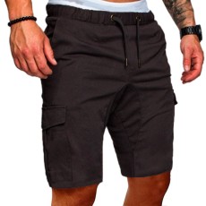 SC Men's Solid Color Tether Casual Shorts FLZH-ZK57