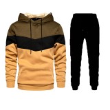SC Men's Casual Color Block Hooded Sweatshirt Two-Piece Pants Sets FLZH-ZW105-ZK33