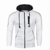 SC Men Zipper Decoration Casual Hooded Coats FLZH-ZW98