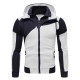 SC Men's Color Block Double Zip Fashion Hooded Coats FLZH-ZW20